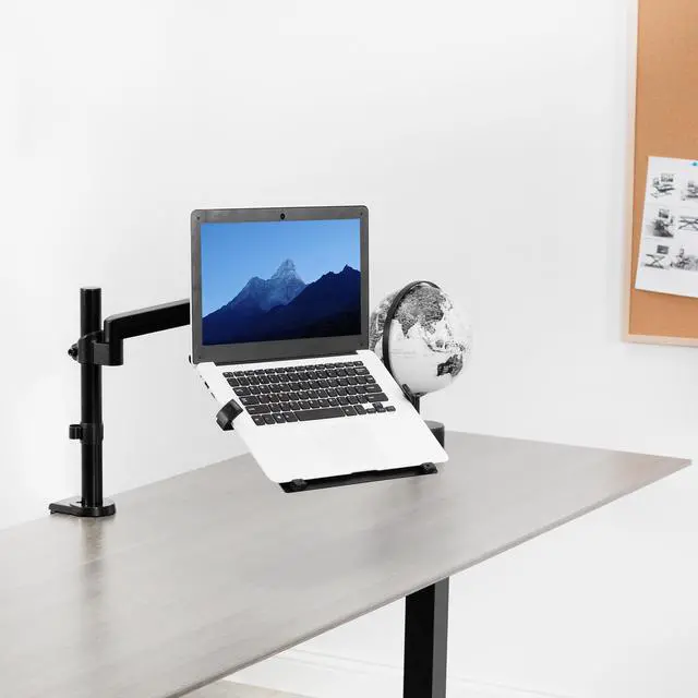 Alt view image 2 of 15 - VIVO 10" to 15.6" Single Laptop Stand Desk Mount, Adjustable Pneumatic Arm Notebook Holder (STAND-V101L)
