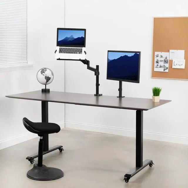 Alt view image 4 of 15 - VIVO 10" to 15.6" Single Laptop Stand Desk Mount, Adjustable Pneumatic Arm Notebook Holder (STAND-V101L)