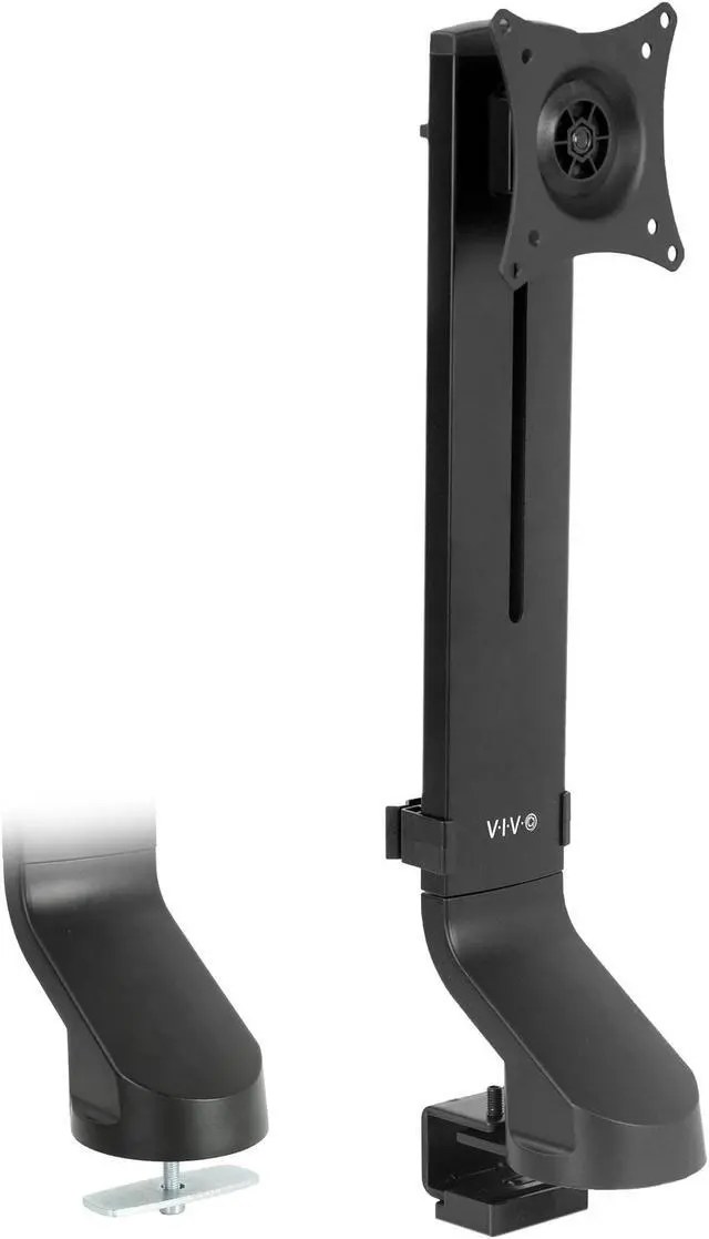 Main image of VIVO Black Single Monitor Sit-Stand Workstation Compatible Adjustable Arm for One (1) Screen up to 32" (STAND-V001U)