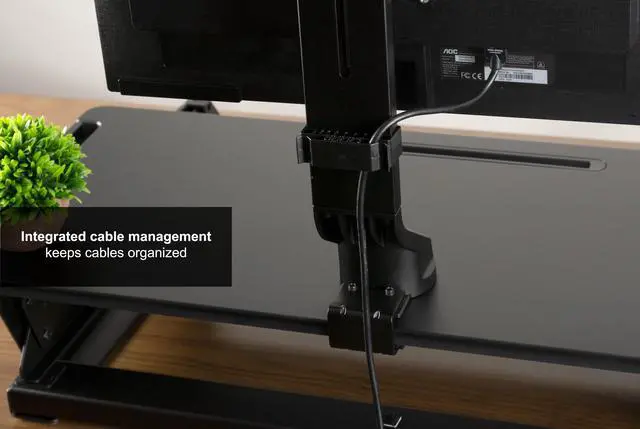 Alt view image 4 of 7 - VIVO Black Single Monitor Sit-Stand Workstation Compatible Adjustable Arm for One (1) Screen up to 32" (STAND-V001U)