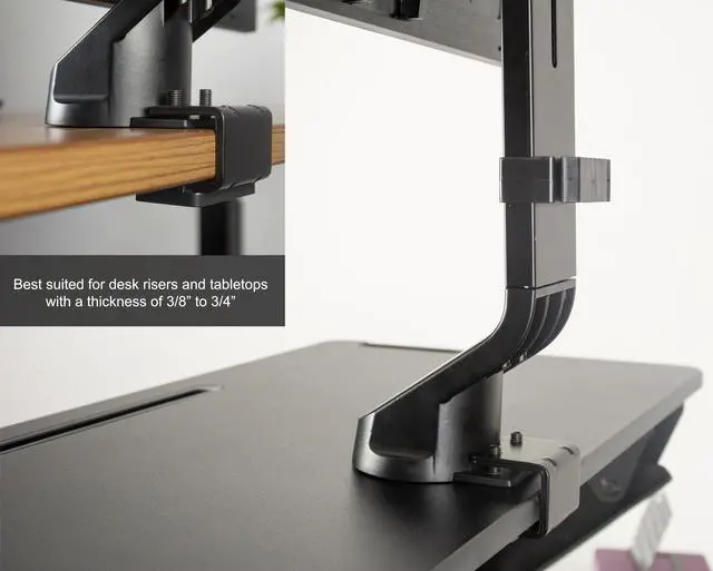 Alt view image 6 of 7 - VIVO Black Single Monitor Sit-Stand Workstation Compatible Adjustable Arm for One (1) Screen up to 32" (STAND-V001U)