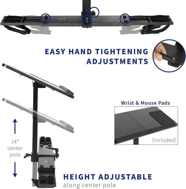 Alt view image 6 of 15 - VIVO Height Adjustable Laptop Desk for Treadmills, Wooden Notebook Tray