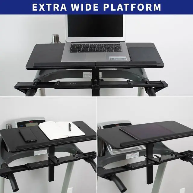Alt view image 5 of 15 - VIVO Height Adjustable Laptop Desk for Treadmills, Wooden Notebook Tray