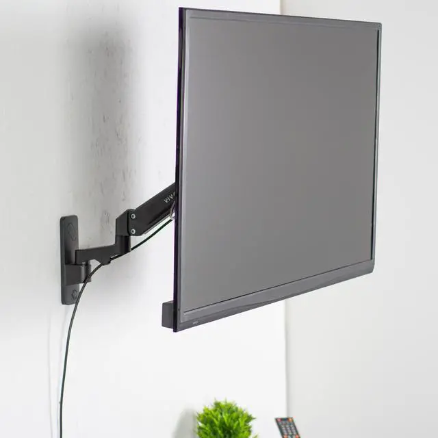 Alt view image 4 of 7 - VIVO Black Premium Aluminum Single TV Wall Mount Arm for Screens up to 55"