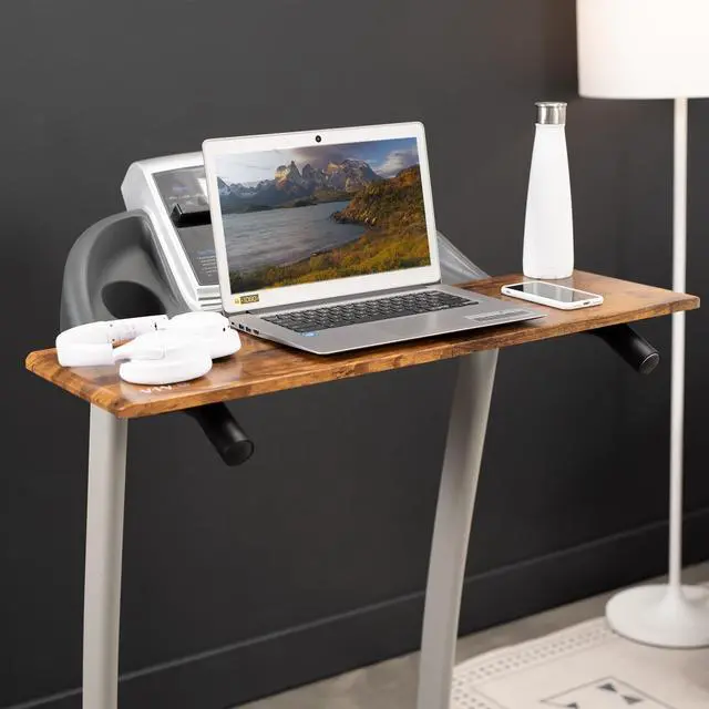 Alt view image 2 of 7 - VIVO Vintage Brown Universal Laptop Treadmill Desk Attachment, Ergonomic Notebook Stand for Treadmills, STAND-TDML2N