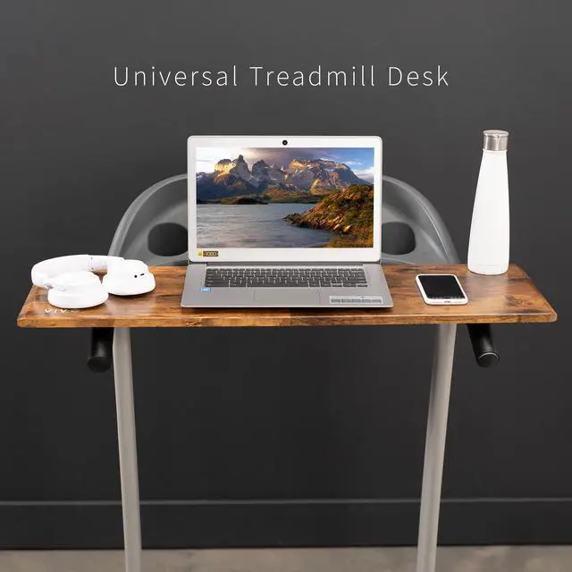 Alt view image 3 of 7 - VIVO Vintage Brown Universal Laptop Treadmill Desk Attachment, Ergonomic Notebook Stand for Treadmills, STAND-TDML2N
