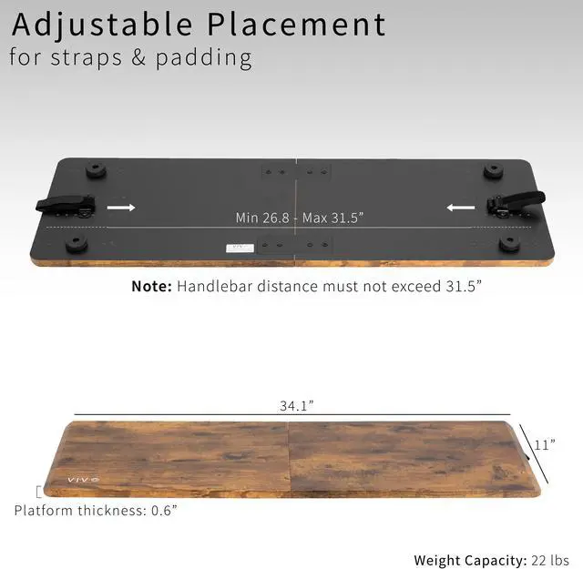 Alt view image 4 of 7 - VIVO Vintage Brown Universal Laptop Treadmill Desk Attachment, Ergonomic Notebook Stand for Treadmills, STAND-TDML2N