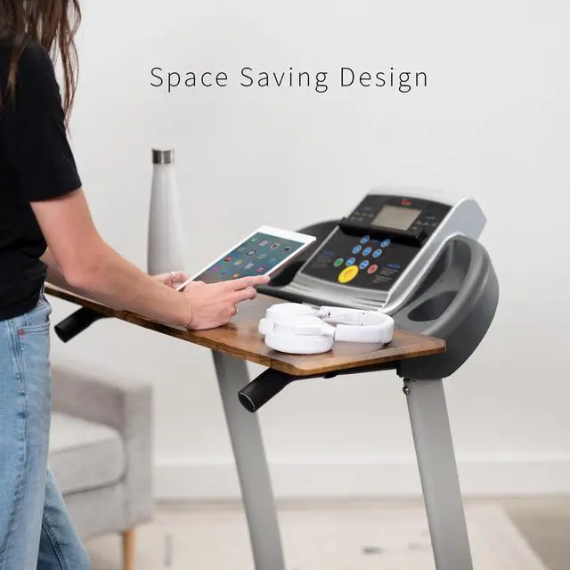 Alt view image 5 of 7 - VIVO Vintage Brown Universal Laptop Treadmill Desk Attachment, Ergonomic Notebook Stand for Treadmills, STAND-TDML2N