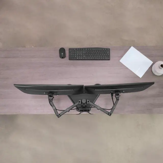 Alt view image 7 of 7 - VIVO Dual 13" to 30" Monitor Free Standing Desk Mount Stand, Heavy Duty, Fully Adjustable | Fits 2 Screens (STAND-V200F)