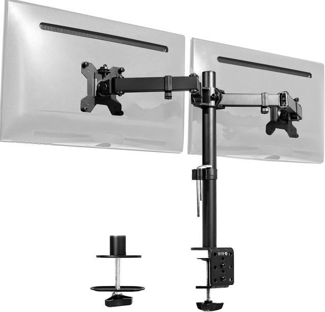 VIVO Black Dual LCD Monitor Desk Mount Stand, Heavy Duty Fully Adjustable,  Fits 2 Screens up to 30 (STAND-V002)