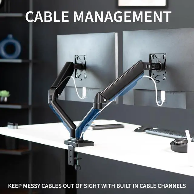 Alt view image 7 of 9 - VIVO Dual Monitor Counterbalance Mechanical Spring Desk Mount Stand | Fits Screens up to 32" (STAND-V002O)