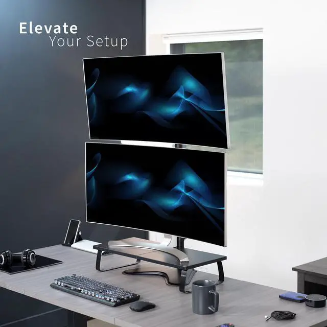 Alt view image 6 of 7 - VIVO Extra Tall Single Monitor Adjustable Desk Stand for 1 Screen 13" to 27"