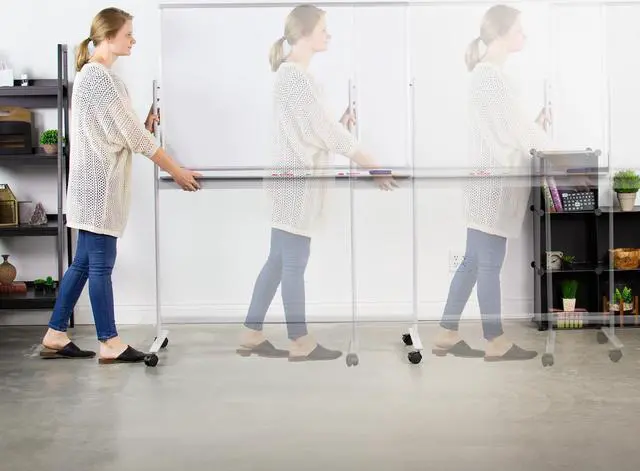 Alt view image 5 of 7 - VIVO Mobile Dry Erase Board 48" x 32" Double Sided Magnetic Whiteboard Aluminum Frame Rolling Stand (CART-WB48S)