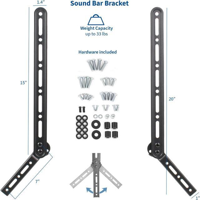 Alt view image 3 of 7 - VIVO Manual Flat Ceiling TV Mount with Soundbar Bracket | Fits 23" to 55" Screens up to 400x400 VESA (MOUNT-KIT-VCSB2)