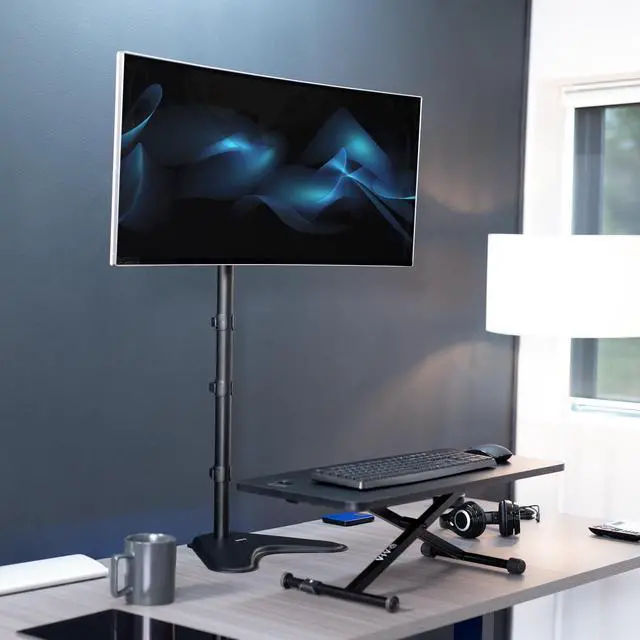 Alt view image 2 of 7 - VIVO Extra Tall Single Monitor Adjustable Desk Stand for 1 Screen 13" to 27"