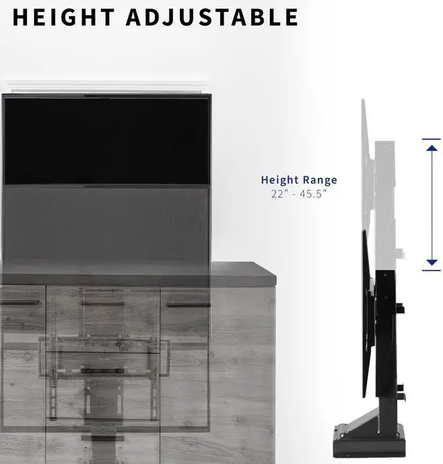 Alt view image 5 of 7 - VIVO TV Motorized Vertical Stand Lift 32" to 48" | Height Adjustable Mount