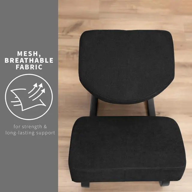 Alt view image 5 of 7 - DRAGONN (By VIVO) Wooden Rocking Kneeling Chair for Home & Office, Black