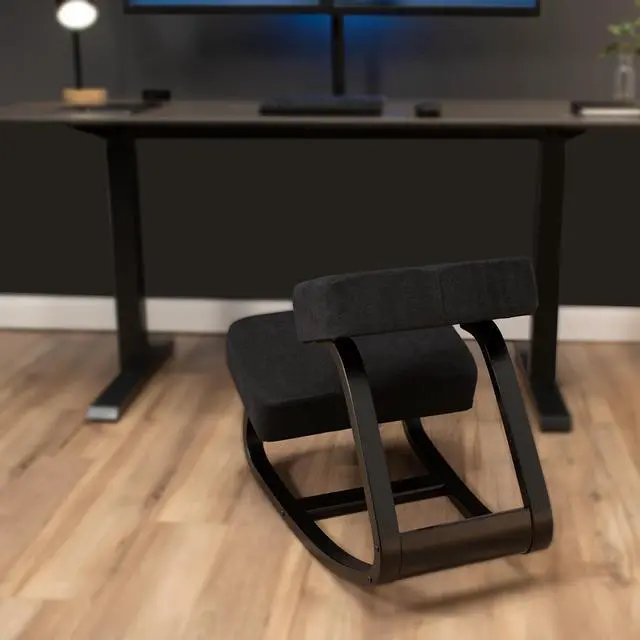 Alt view image 7 of 7 - DRAGONN (By VIVO) Wooden Rocking Kneeling Chair for Home & Office, Black