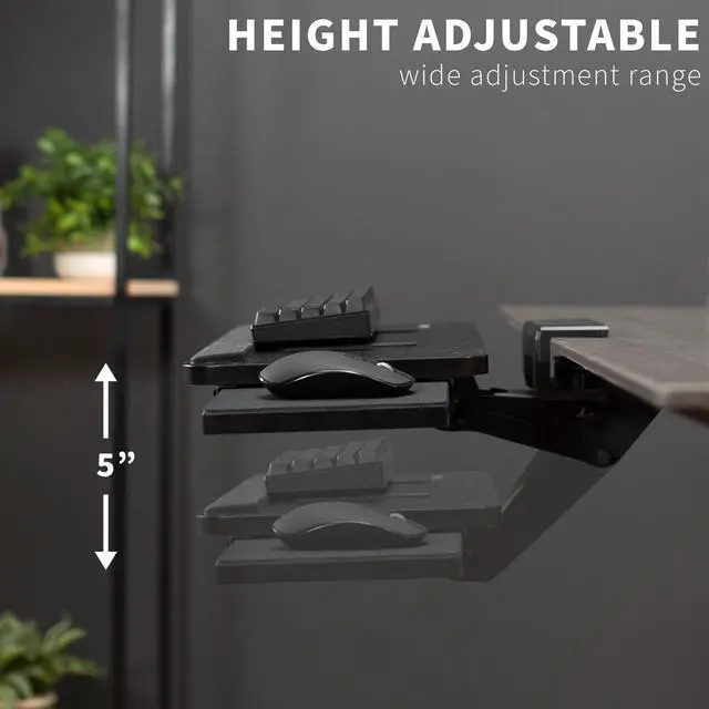 Alt view image 5 of 7 - VIVO Adjustable Keyboard Tray with Slide-Out Mouse Pad, Under Table Desk Mount