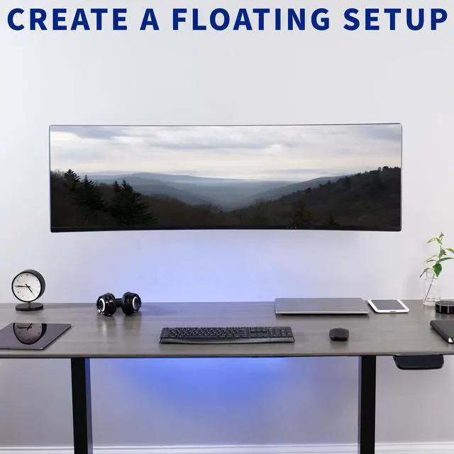 Alt view image 5 of 7 - VIVO Dual Monitor Pneumatic Wall Mount, Fits 2 Screens up to 27" or 1 up to 49"