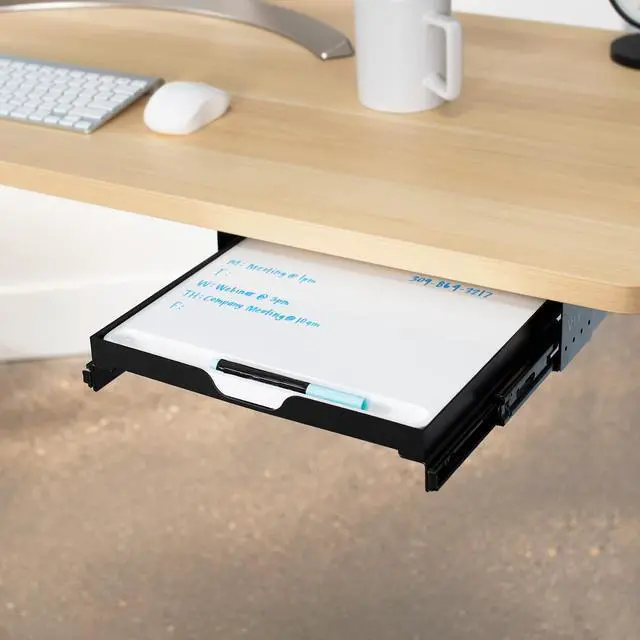 Alt view image 2 of 7 - VIVO Under Desk Sliding 11 inch Pull-out Whiteboard Drawer, Compact Dry Erase Board Note-Taking Organizer, DESK-WB01S