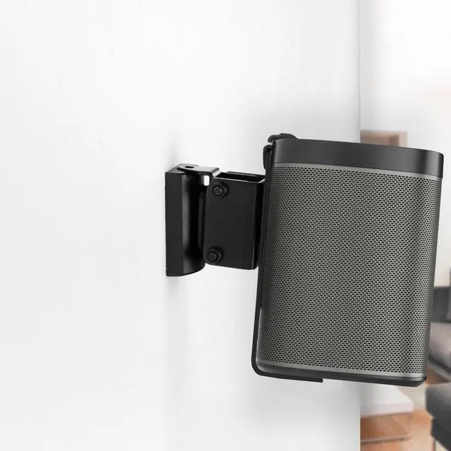 Alt view image 2 of 7 - VIVO Black Dual Adjustable Wall Speaker Mounts Designed for Sonos One, SL, and Play:1 Audio Speakers (MOUNT-PLAY1B)
