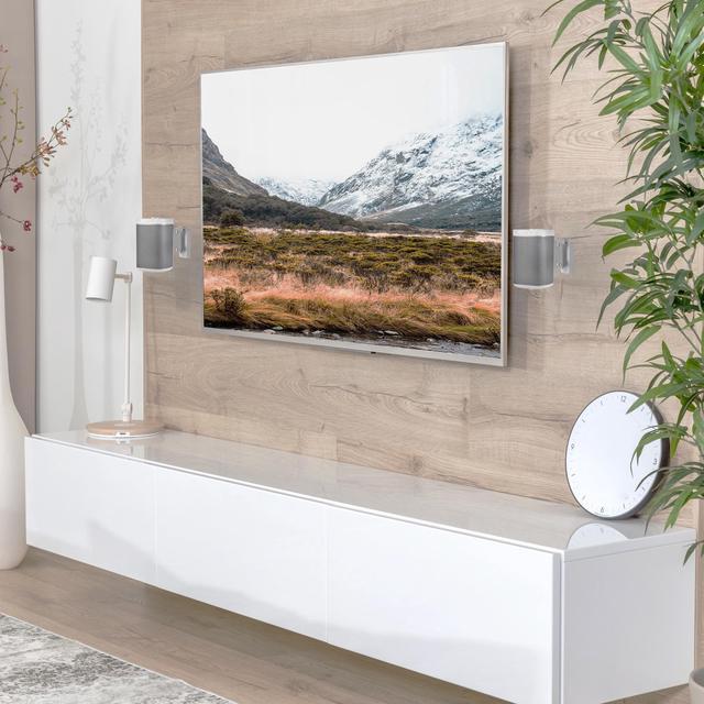 Alt view image 3 of 7 - VIVO White Dual Adjustable Wall Speaker Mounts Designed for Sonos One, SL, and Play:1 Audio Speakers (MOUNT-PLAY1W)