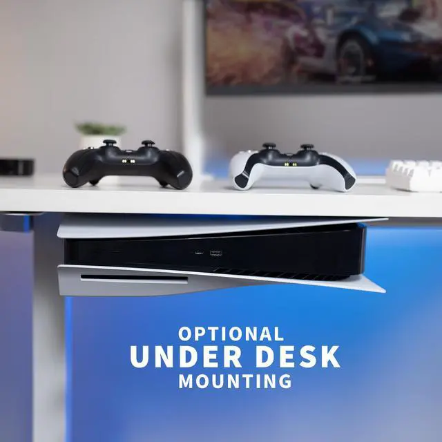 Alt view image 3 of 7 - VIVO White Wall & Under Desk Mount Designed for PS5 & PS5 Slim Console