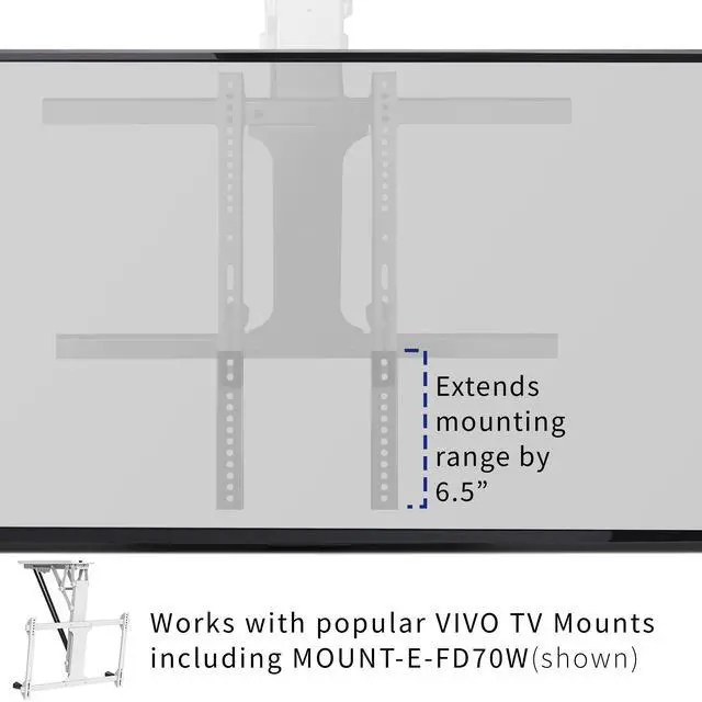 Alt view image 3 of 7 - VIVO White Vertical VESA Extender Kit for TVs w/ Low VESA, Hardware Included