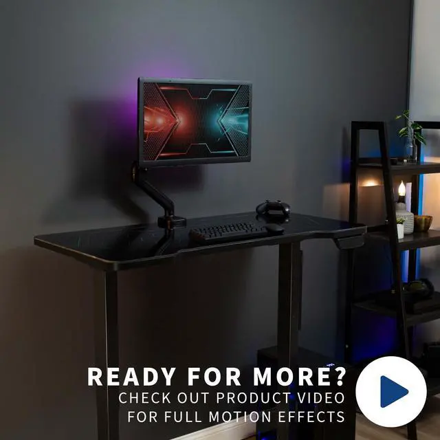 Alt view image 6 of 7 - VIVO Black 48" x 24" Solid Table Top with RGB Lighting for Gaming Desks