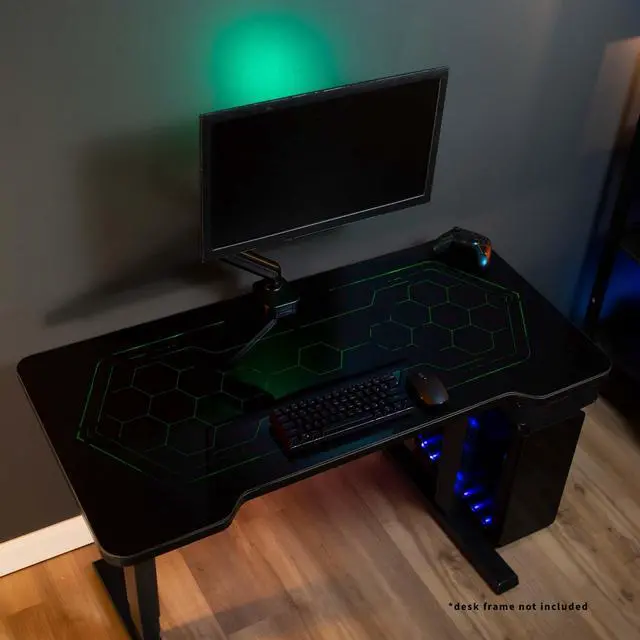 Alt view image 7 of 7 - VIVO Black 48" x 24" Solid Table Top with RGB Lighting for Gaming Desks