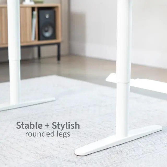 Alt view image 7 of 7 - VIVO White Electric Single Motor Stand Up Height Adjustable Desk Frame