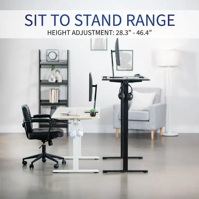 Alt view image 4 of 7 - VIVO Black 55" x 24" Electric Sit Stand Desk, Ergonomic Standing Height Adjustable Workstation (DESK-E155TB)