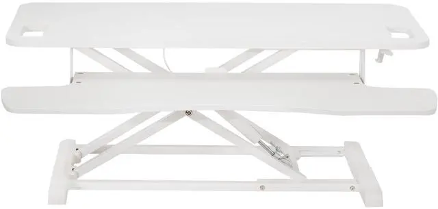 Main image of VIVO White Height Adjustable Extra Wide 38" Standing Desk Monitor Riser, Sit Stand Desktop Converter (DESK-V037KW)