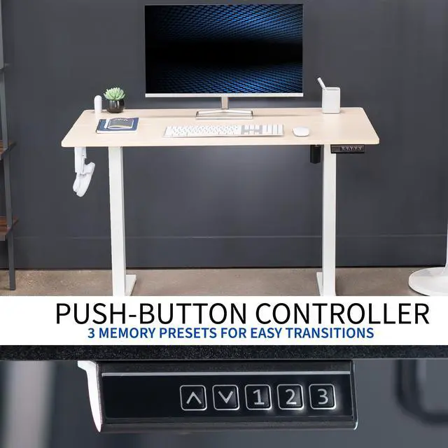 Alt view image 5 of 7 - VIVO Electric 44" x 24" Sit Stand Desk Workstation, Light Wood Top, White Frame