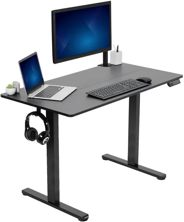 Main image of VIVO Black Electric 44" x 24" Sit Stand Desk, Ergonomic Height Adjustable Workstation for Home and Office (DESK-E144B)