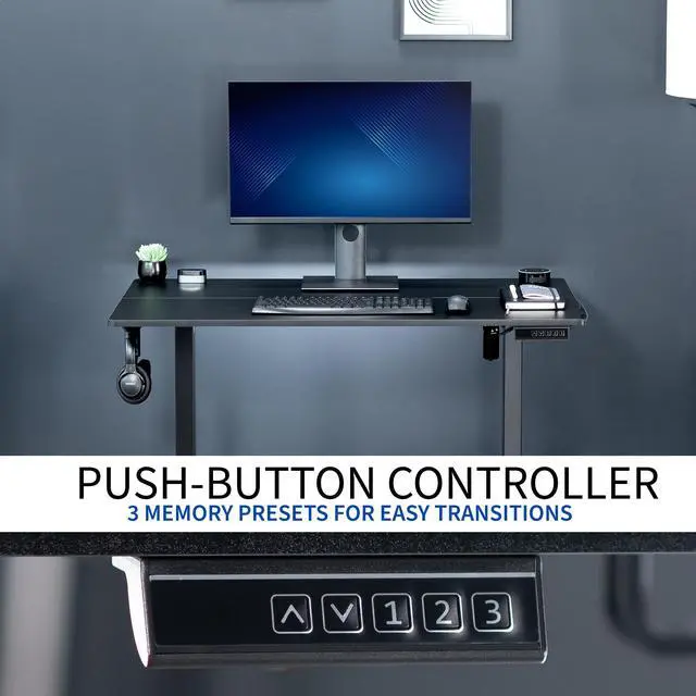 Alt view image 5 of 7 - VIVO Black Electric 44" x 24" Sit Stand Desk, Ergonomic Height Adjustable Workstation for Home and Office (DESK-E144B)