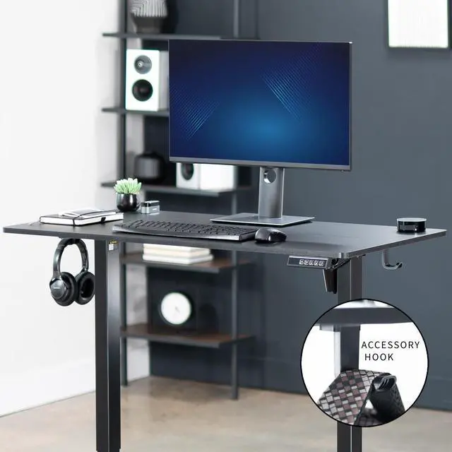 Alt view image 6 of 7 - VIVO Black Electric 44" x 24" Sit Stand Desk, Ergonomic Height Adjustable Workstation for Home and Office (DESK-E144B)