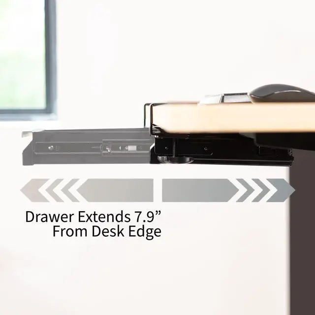 Alt view image 7 of 7 - VIVO Black 16" Clamp-on Shallow Storage Drawer Desk Organizer