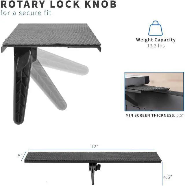 Alt view image 6 of 7 - VIVO 12" TV Top Shelf Mounting Bracket Holds Speaker, Streaming Device, and More