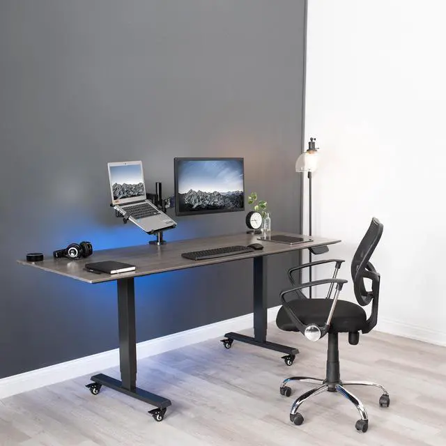 Alt view image 6 of 7 - VIVO Black 17" to 32" Monitor + Laptop Pneumatic Spring Sit-Stand Desk Mount | Articulating VESA Stand (STAND-V102L)