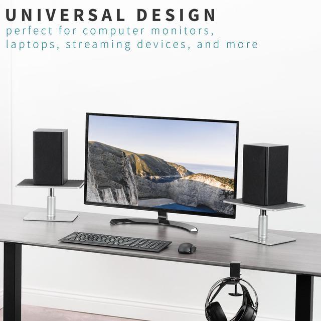 Alt view image 5 of 7 - VIVO Universal Height Adjustable Ergonomic Computer Monitor and Laptop Riser Tabletop Stand, Silver (STAND-V000S)