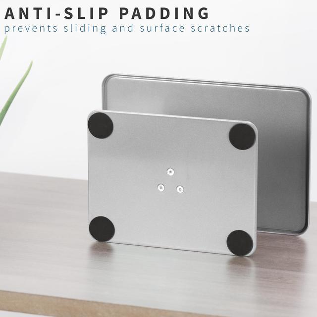 Alt view image 7 of 7 - VIVO Universal Height Adjustable Ergonomic Computer Monitor and Laptop Riser Tabletop Stand, Silver (STAND-V000S)