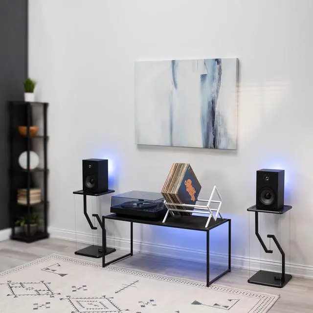 Alt view image 7 of 7 - VIVO White Steel Vinyl Record Holder, Album Organizer with 2 Cylindrical Magnets