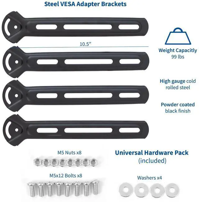 Alt view image 2 of 8 - VIVO Steel VESA Mount Adapter Conversion Kit for LCD Screens with VESA 400x400