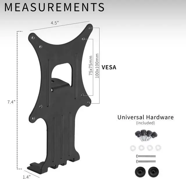 Alt view image 3 of 7 - VIVO Mounting VESA Adapter for HP Pavilion Computer 25xw, 24xw, 23xw, 22xw, 22cwa, 27cw, 25cw, 23cw, 22cw (MOUNT-HP23XW)