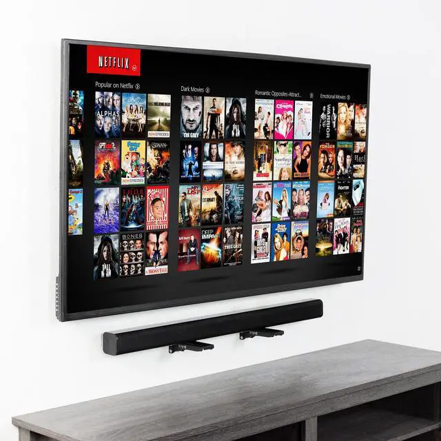 Alt view image 4 of 7 - VIVO Steel Universal Soundbar Speaker Dual Adjustable Wall Mount Brackets