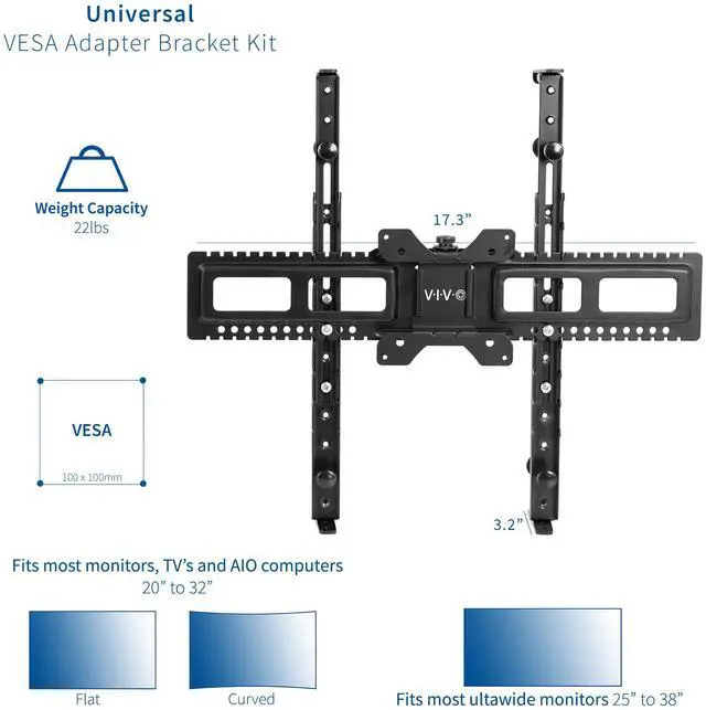 Alt view image 4 of 7 - VIVO Universal Adapter VESA Kit for 20" to 32" Screens, Fits 100x100mm Mounts