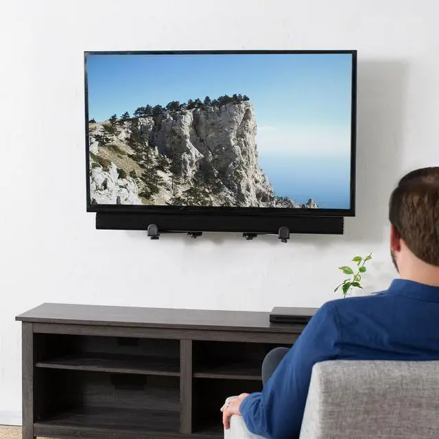 Alt view image 4 of 7 - VIVO Adjustable Sound Bar Bracket Mount Above or Below Wall Mounted TV