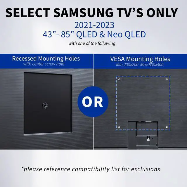 Alt view image 3 of 8 - VIVO Micro Gap TV Wall Mount Designed for 43" to 85 2021-2023 Samsung TV's (MOUNT-TVSG1)